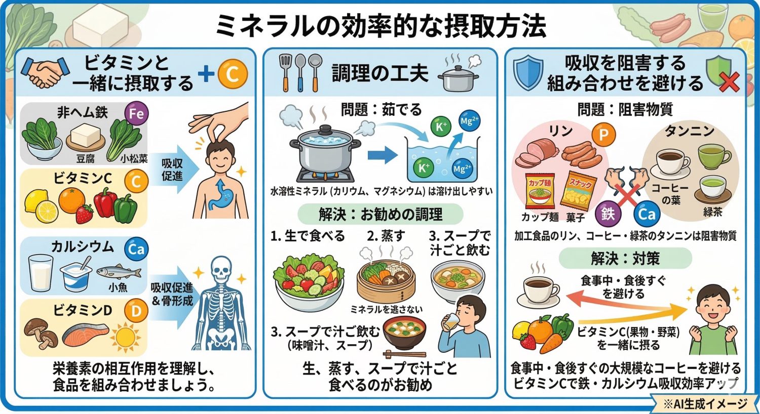 ミネラルの効率的な摂取方法