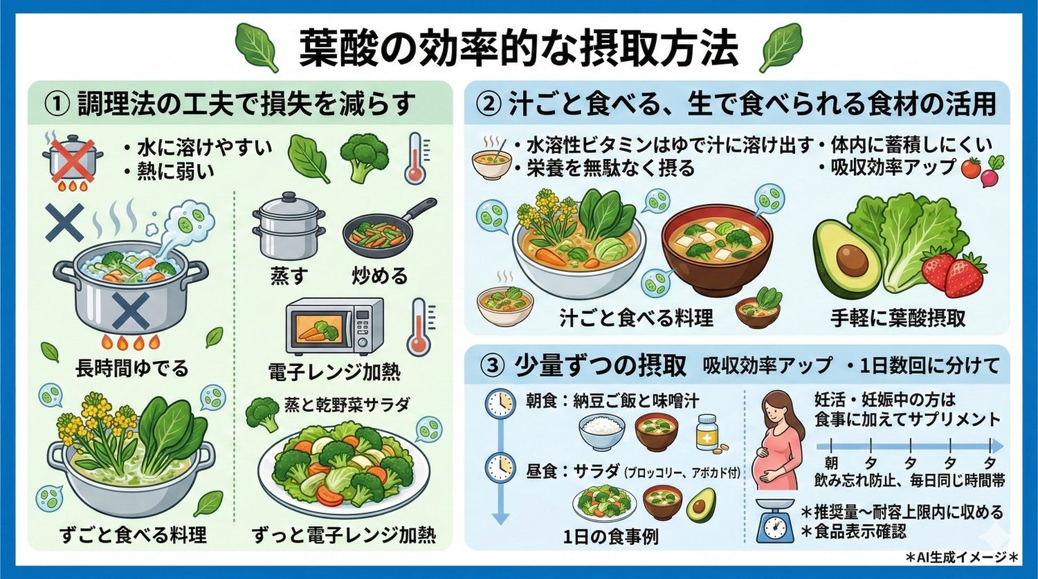 葉酸の効率的な摂取方法