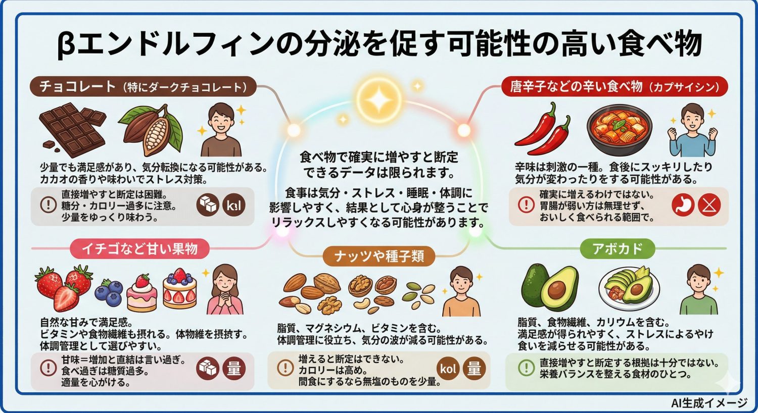βエンドルフィンの分泌を促す可能性の高い食べ物