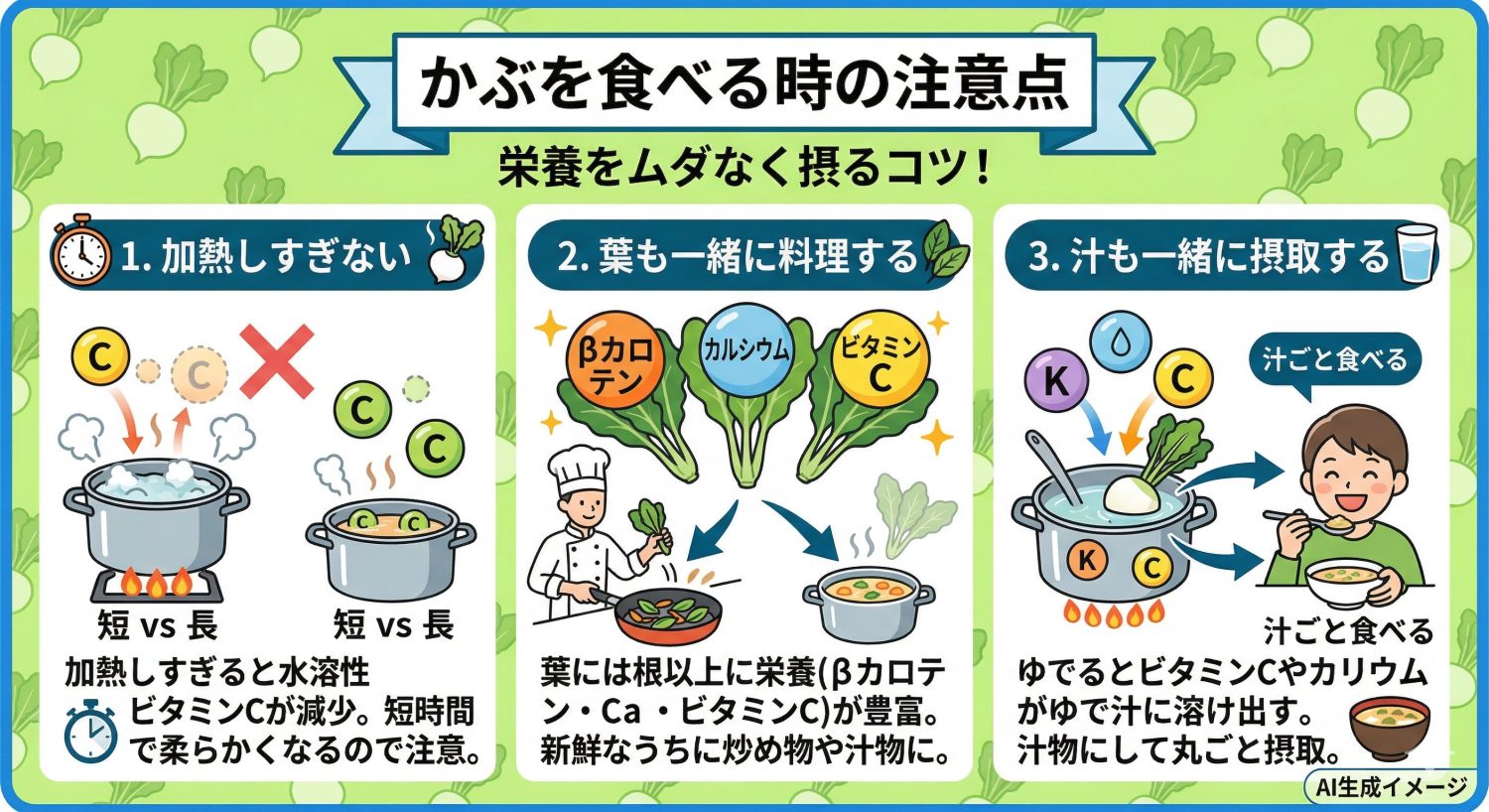 かぶを食べる時の注意点