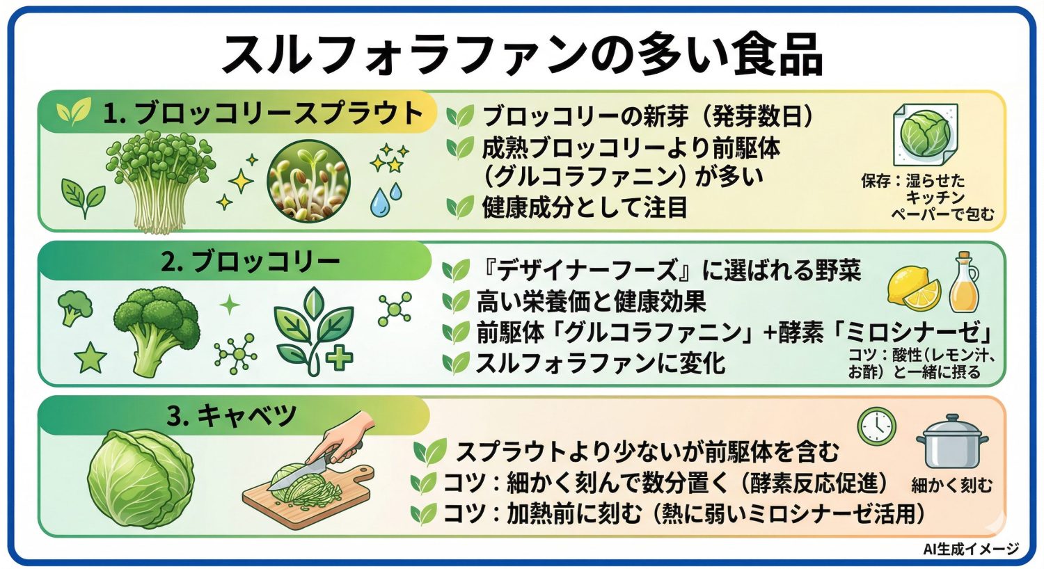 スルフォラファンの多い食品