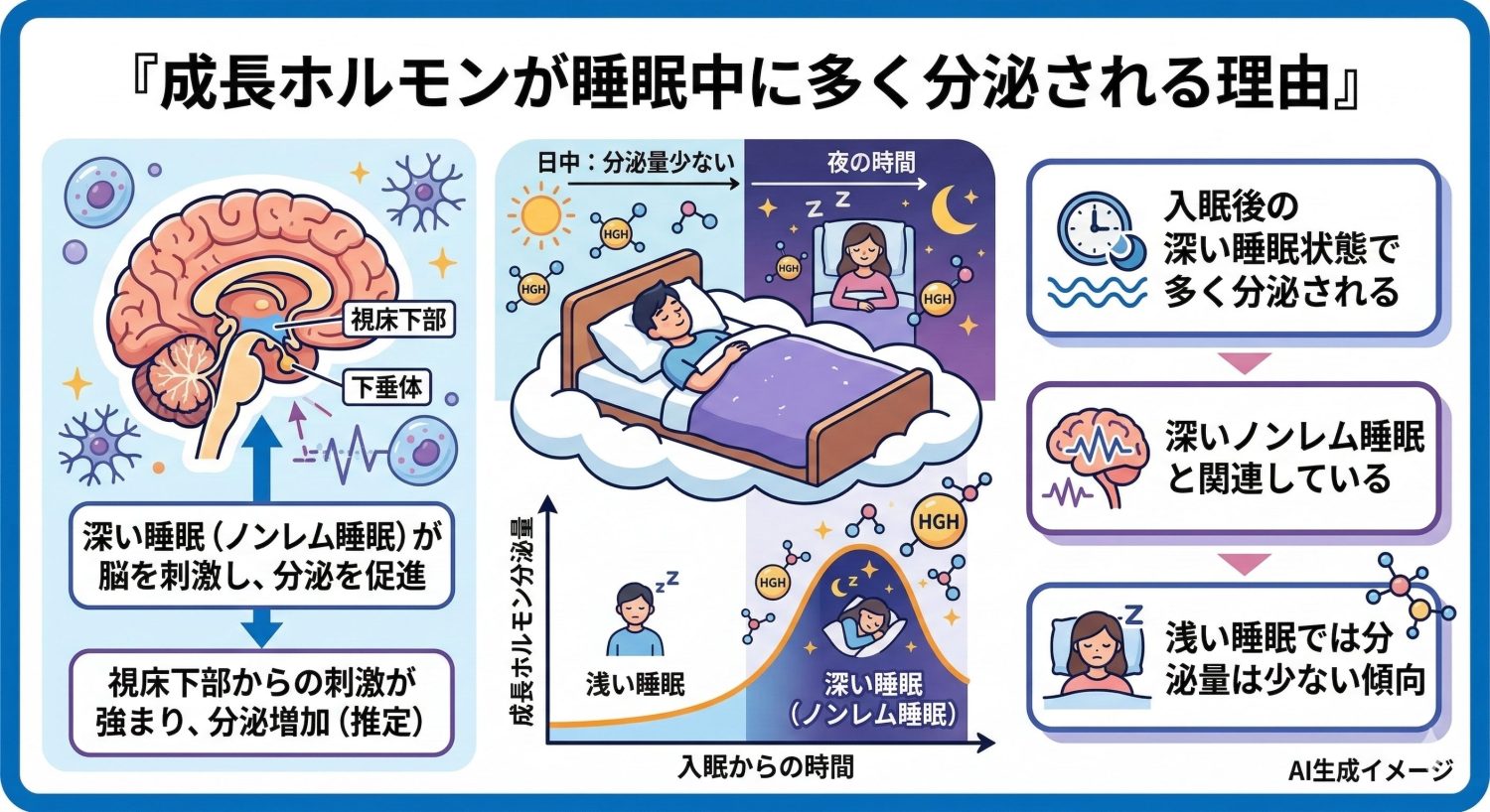 成長ホルモンが睡眠中に多く分泌される理由