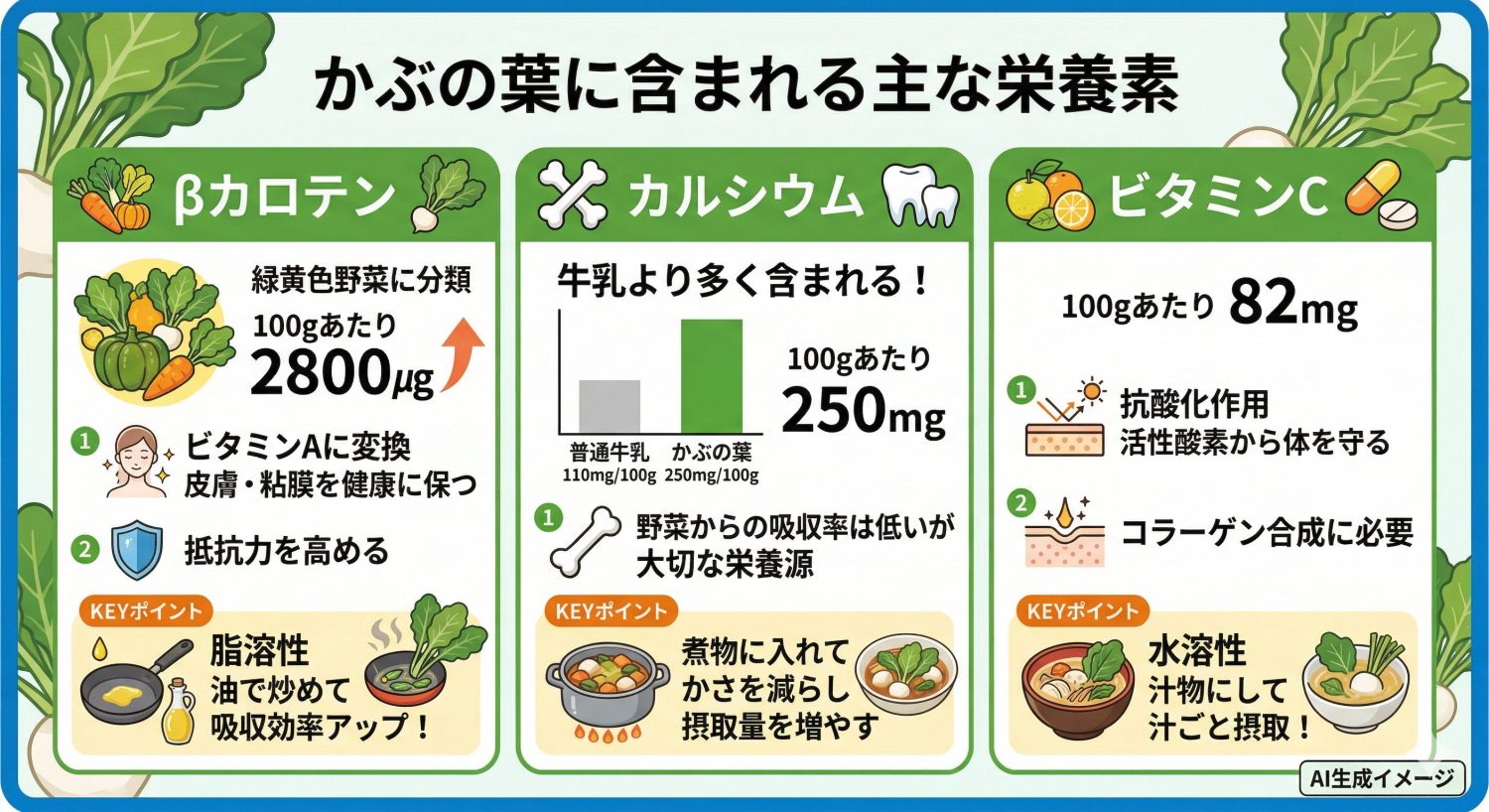 かぶに含まれる栄養素