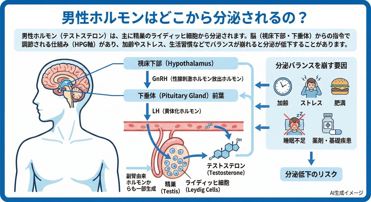 男性ホルモンはどこから分泌されるの?