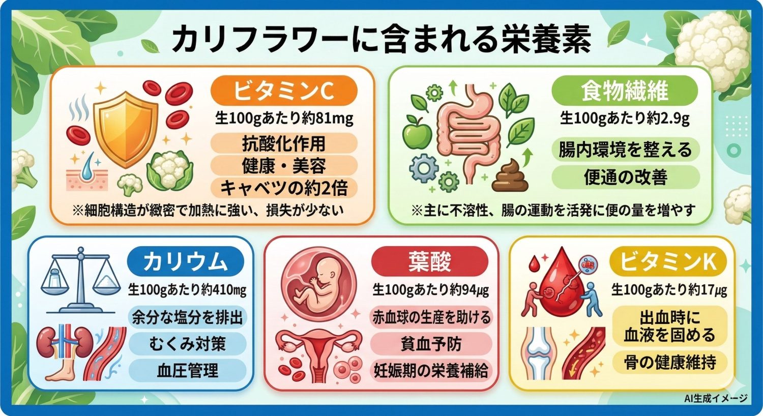 カリフラワーに含まれる栄養素