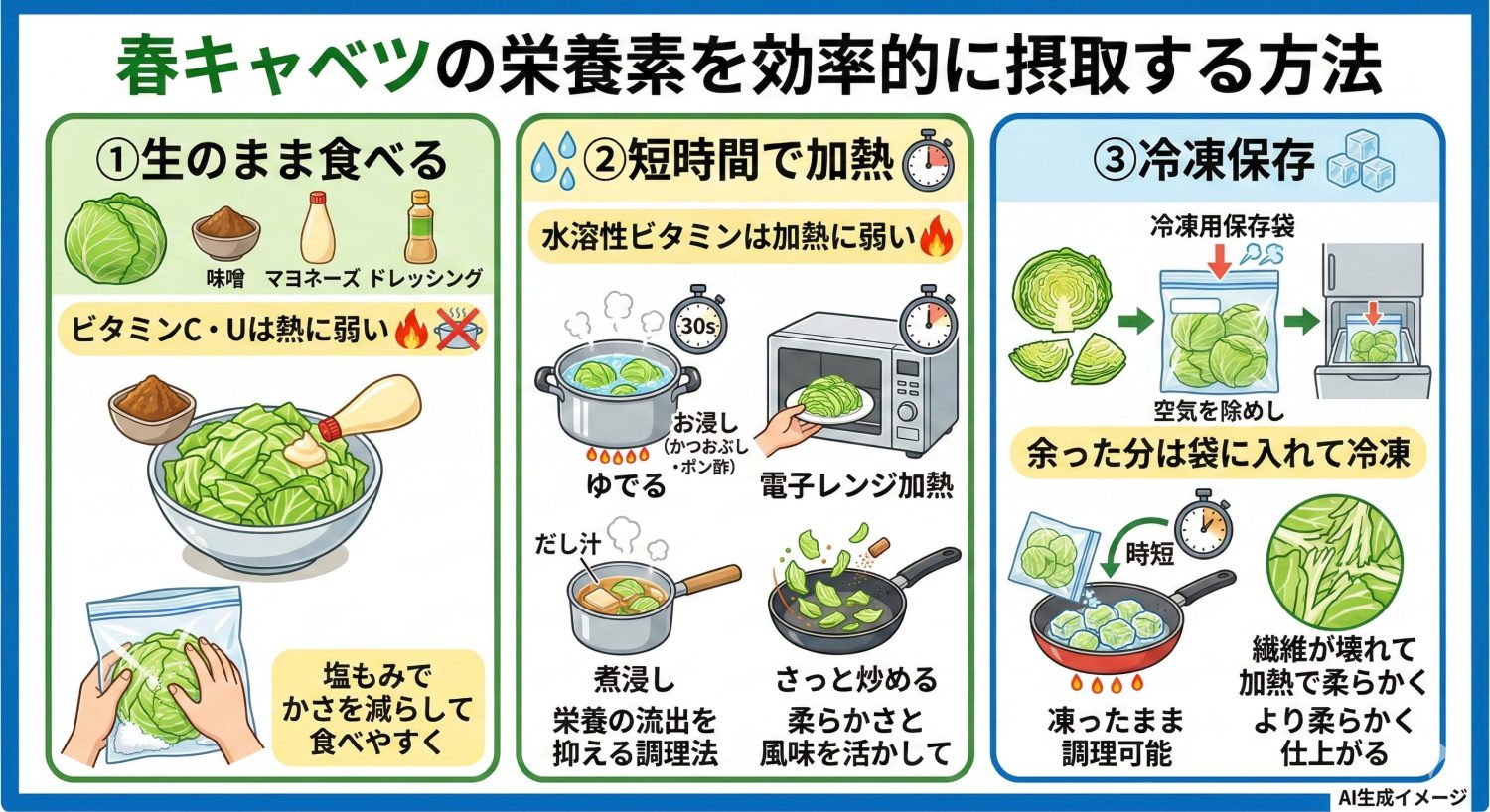 春キャベツの栄養素を効率的に摂取する方法