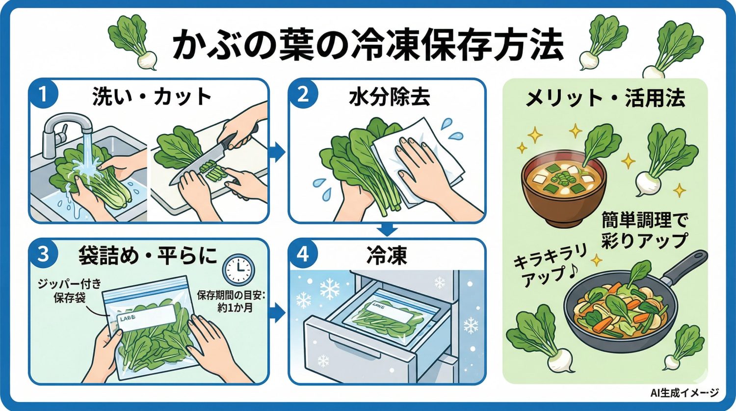 かぶの葉の保存方法とは？