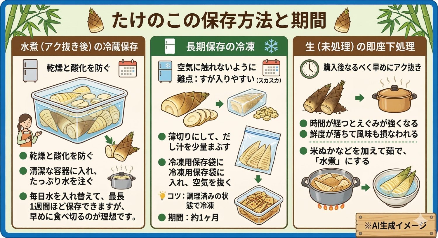 たけのこの保存方法