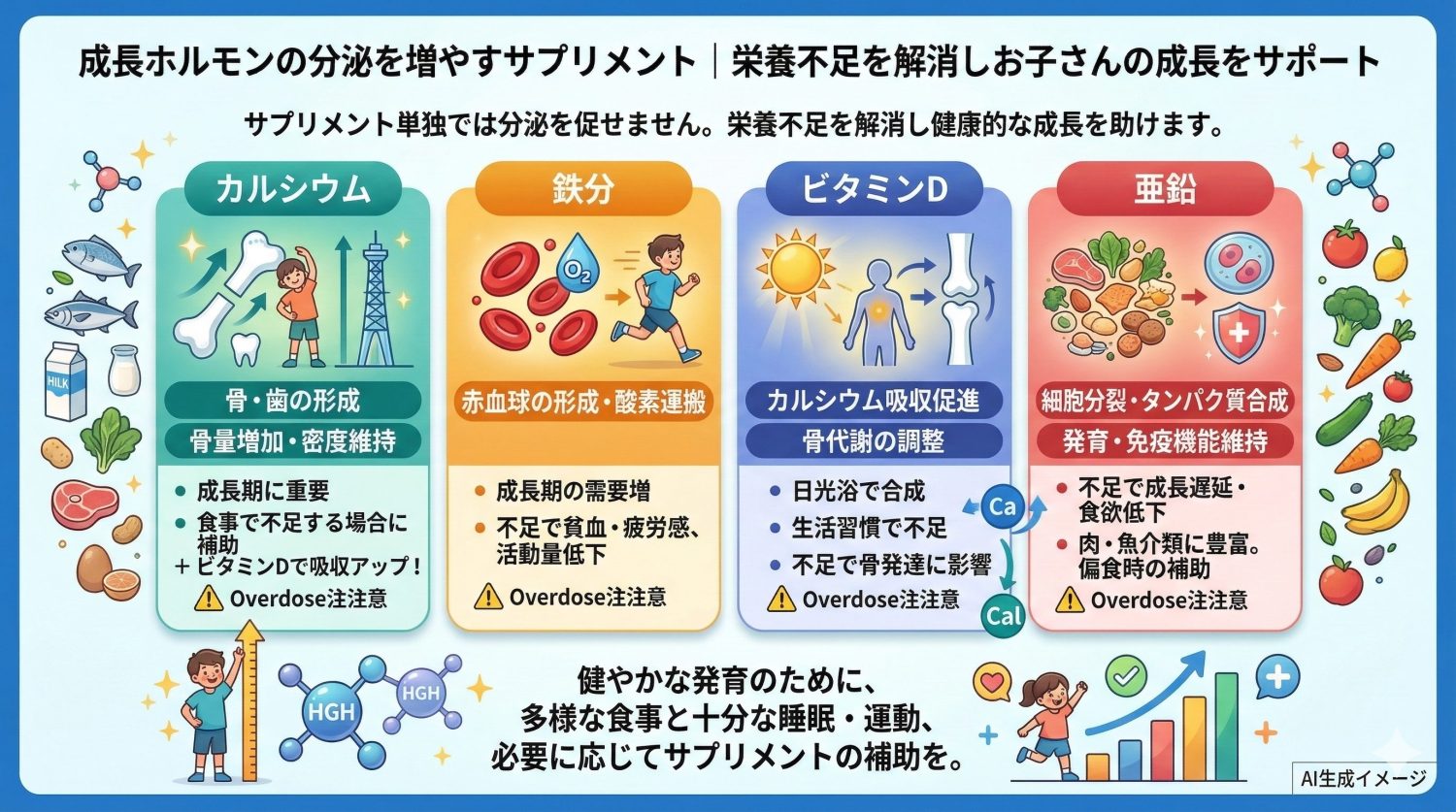 成長ホルモンの分泌を増やすサプリメント