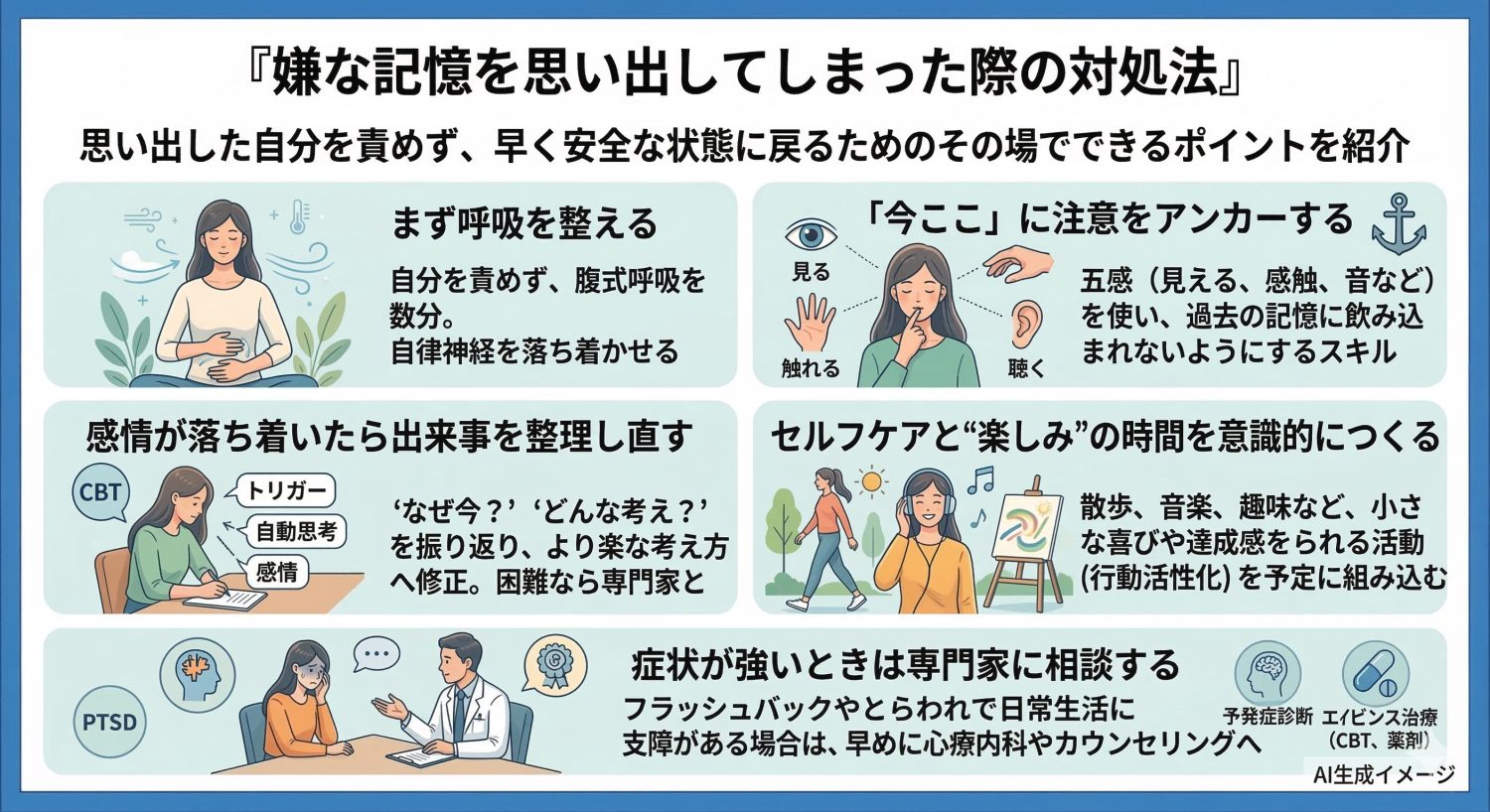 嫌な記憶を思い出してしまった際の対処法