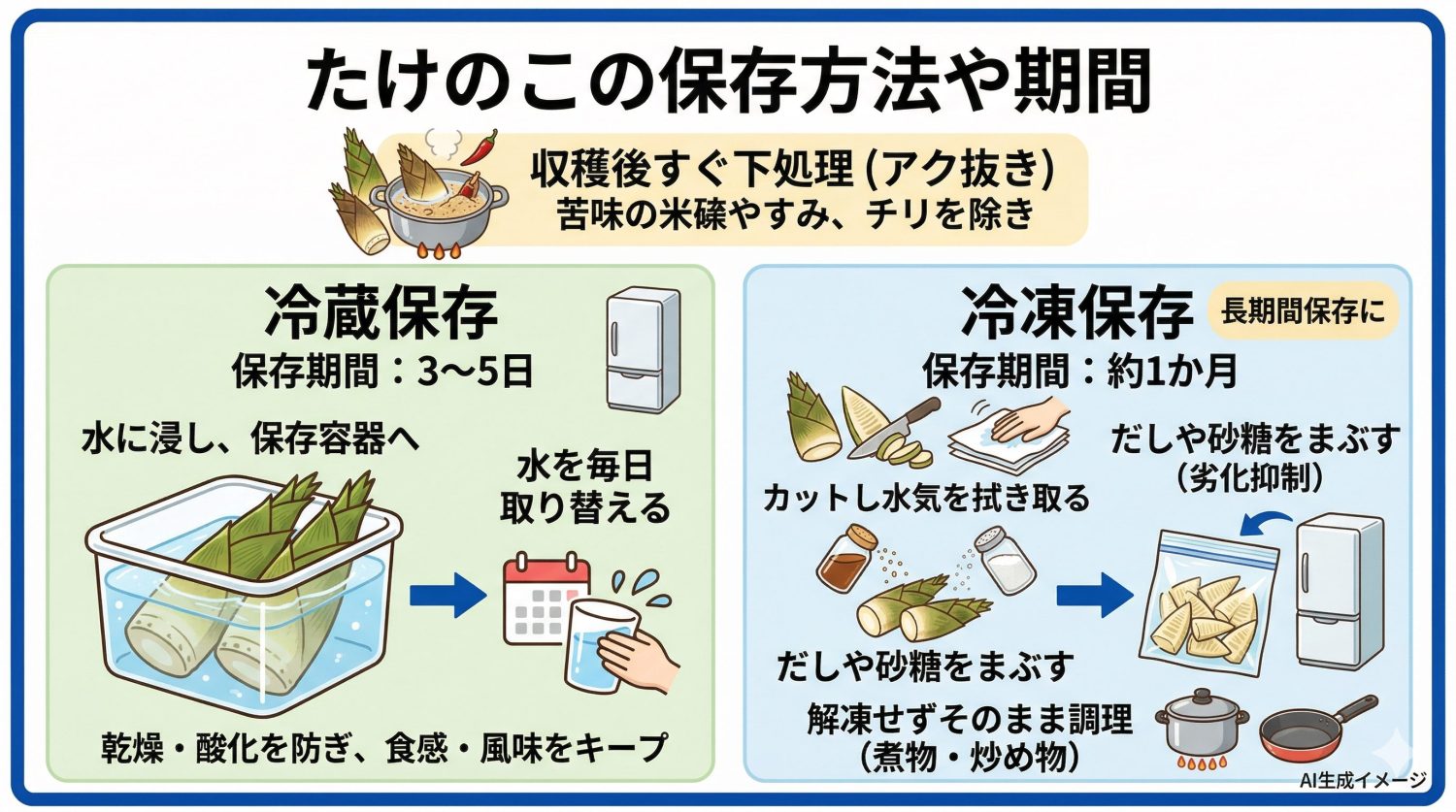 たけのこの保存方法