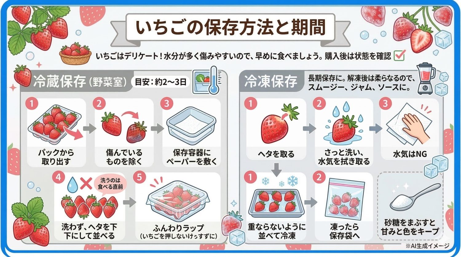 いちごの保存方法