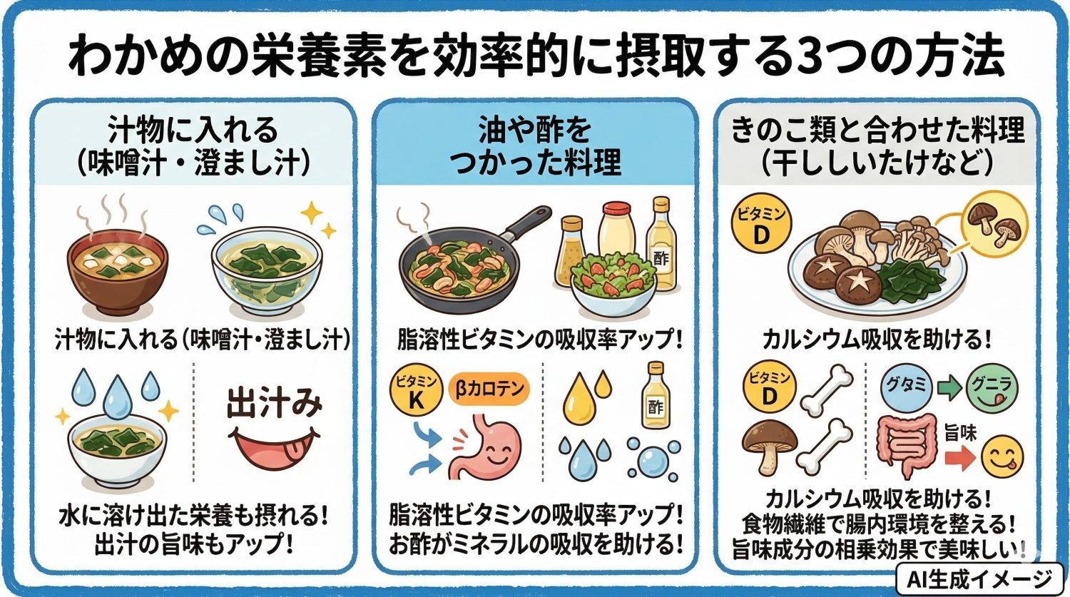 わかめの栄養素を効率的に摂取する方法