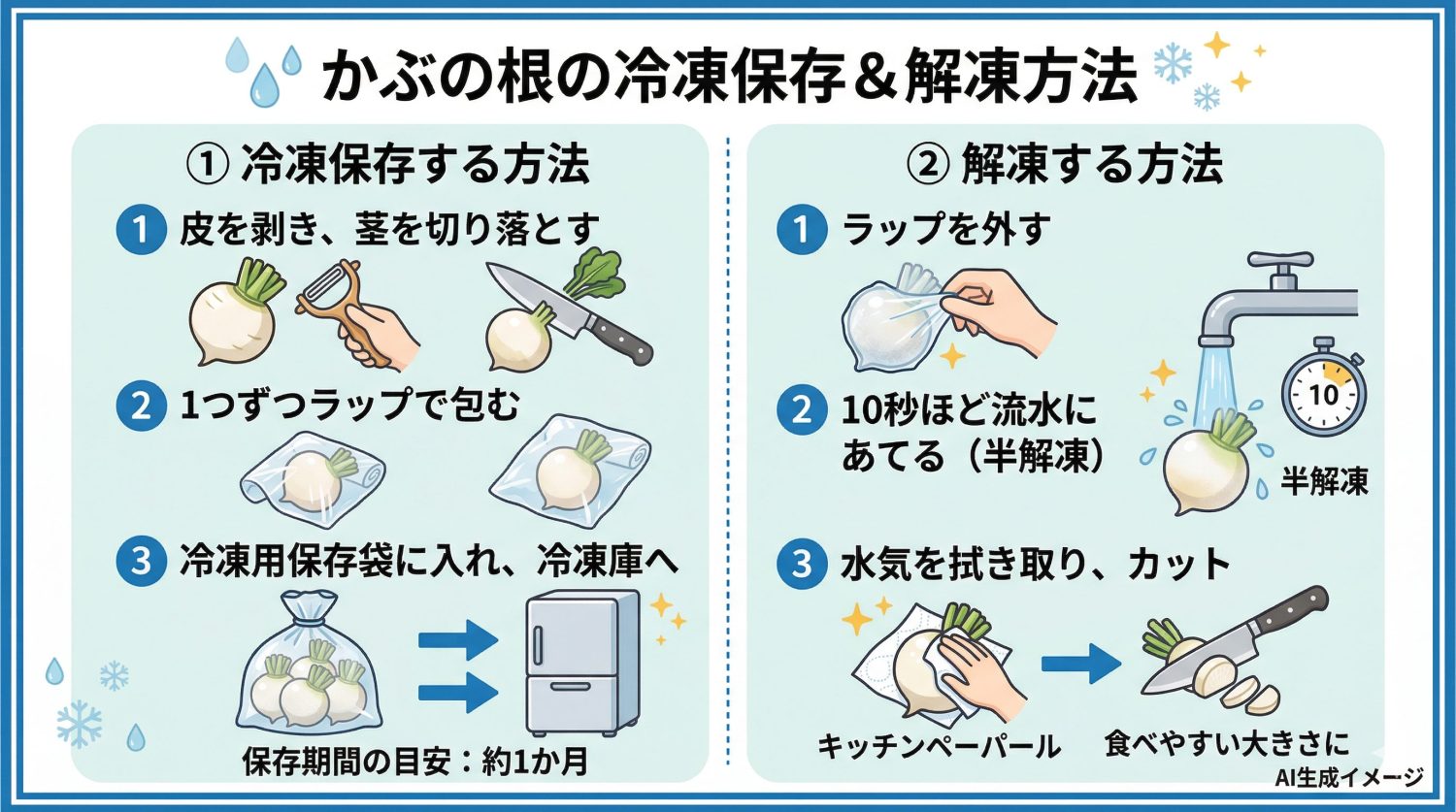かぶの冷凍保存方法とは？