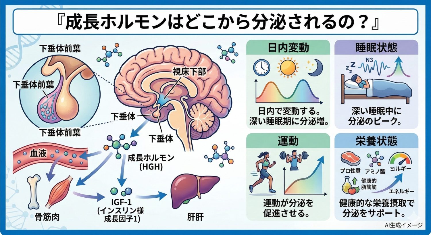 成長ホルモンはどこから分泌されるの？