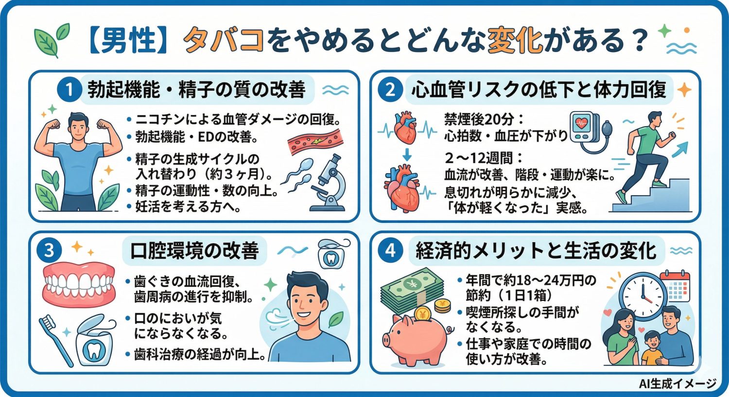 【男性】タバコをやめるとどんな変化がある？