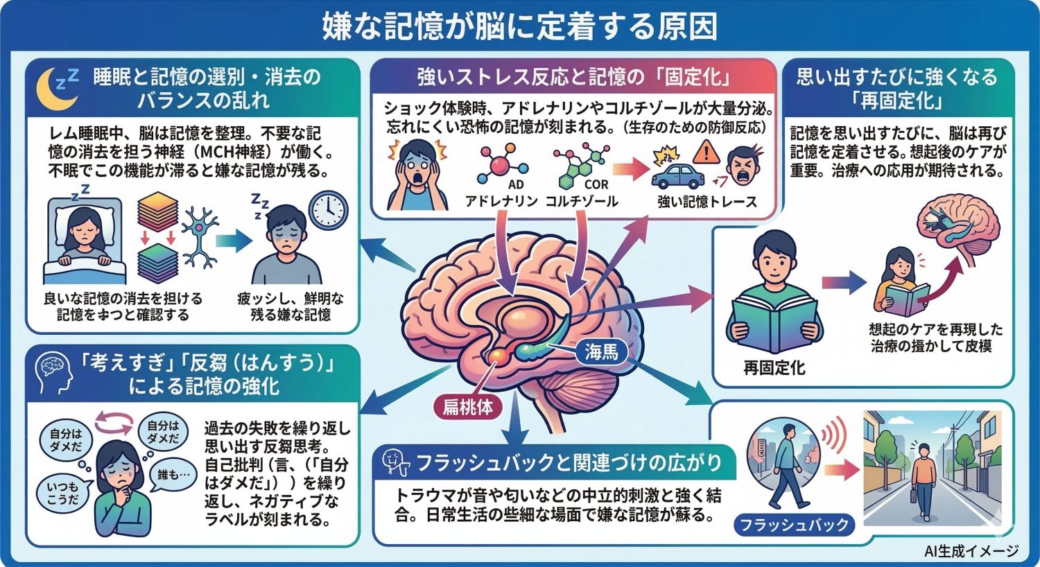嫌な記憶が脳に定着する原因