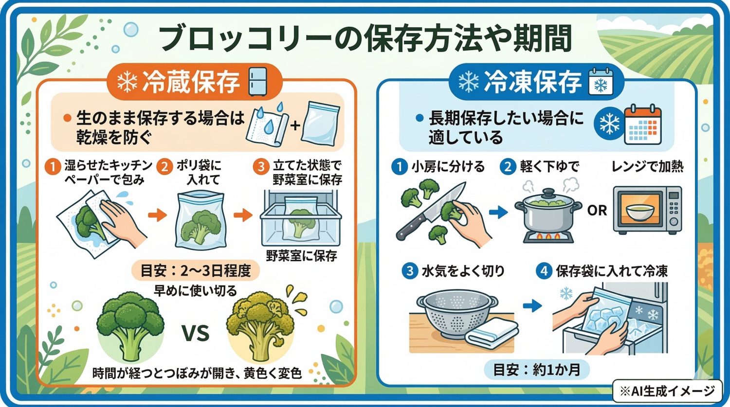 ブロッコリーの保存方法