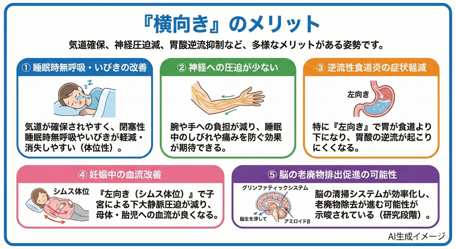 「横向き」のメリット