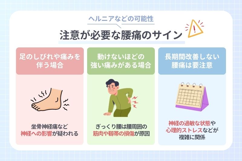 注意が必要な腰痛のサイン