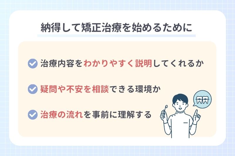 納得して矯正治療を始めるために