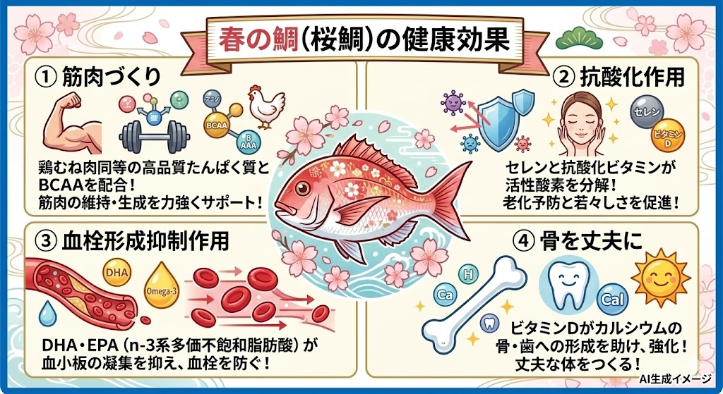 春の鯛(桜鯛)の健康効果