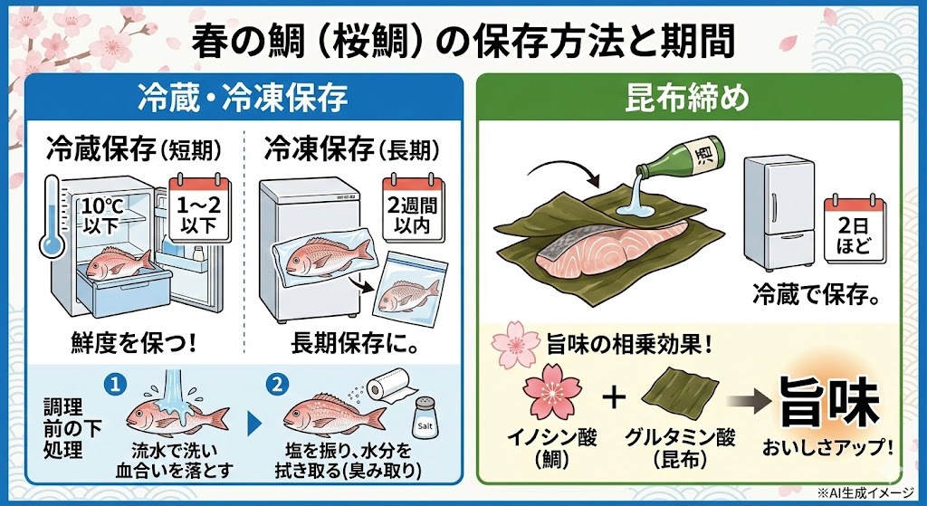 春の鯛(桜鯛)の保存方法