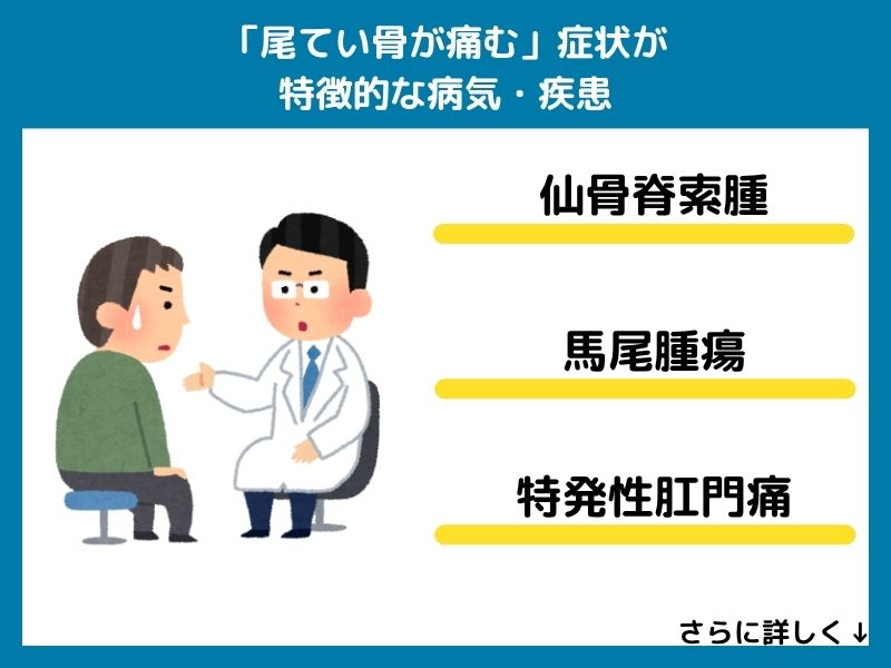 「尾てい骨が痛む」症状が特徴的な病気・疾患
