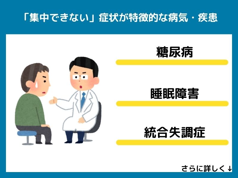 「集中できない」症状が特徴的な病気・疾患