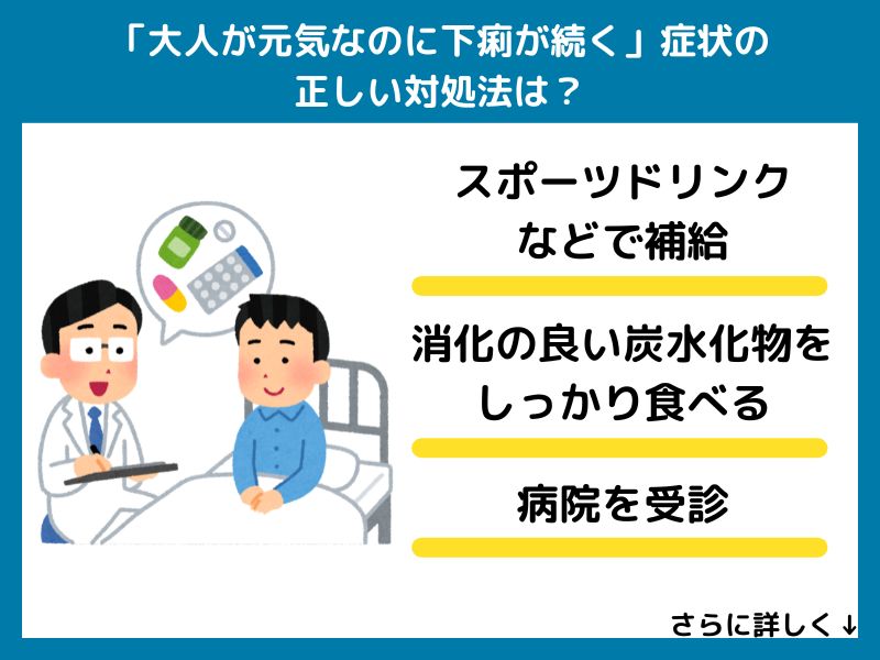 「大人が元気なのに下痢が続く」症状の正しい対処法は？