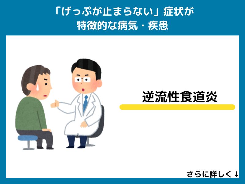 「げっぷが止まらない」症状が特徴的な病気・疾患