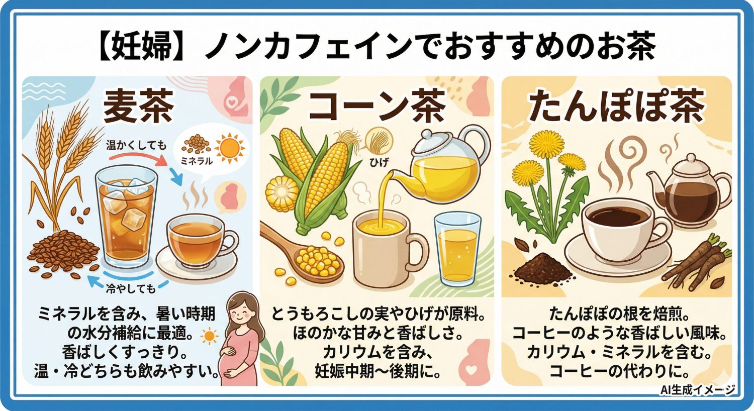 妊婦におすすめのノンカフェイン茶