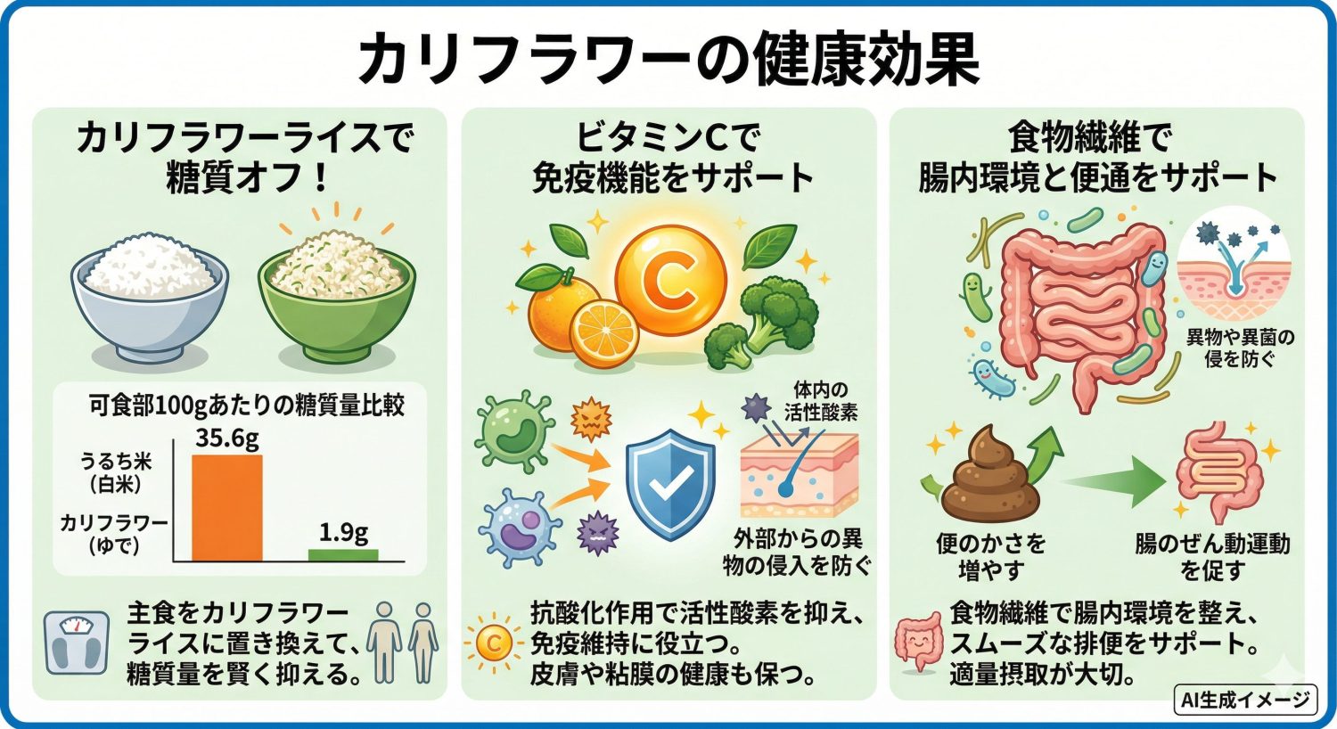 カリフラワーの健康効果