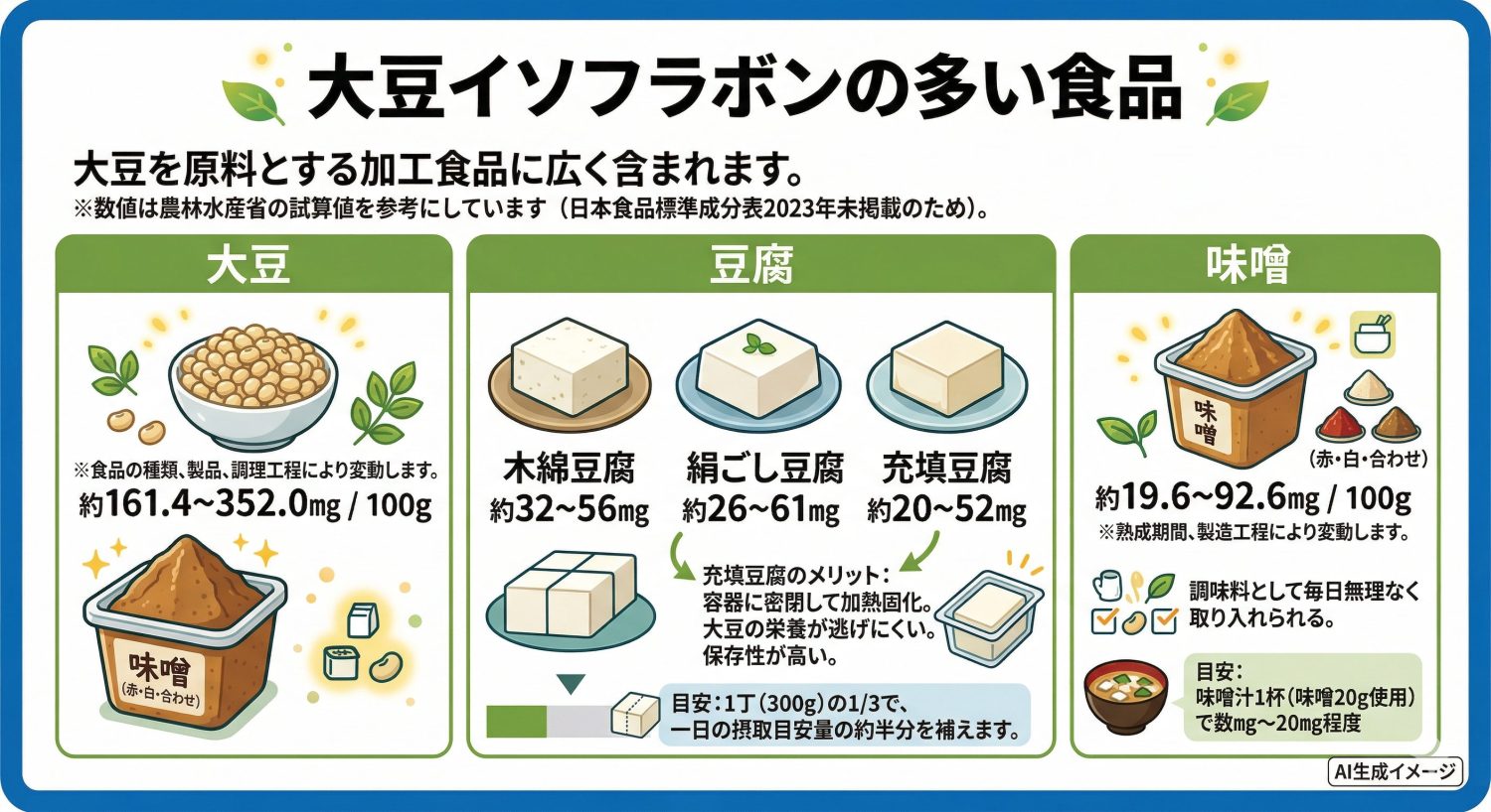 大豆イソフラボンの多い食品