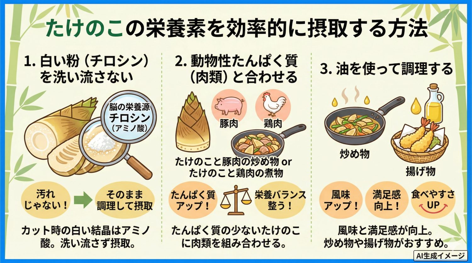 たけのこの栄養素を効率的に摂取する方法