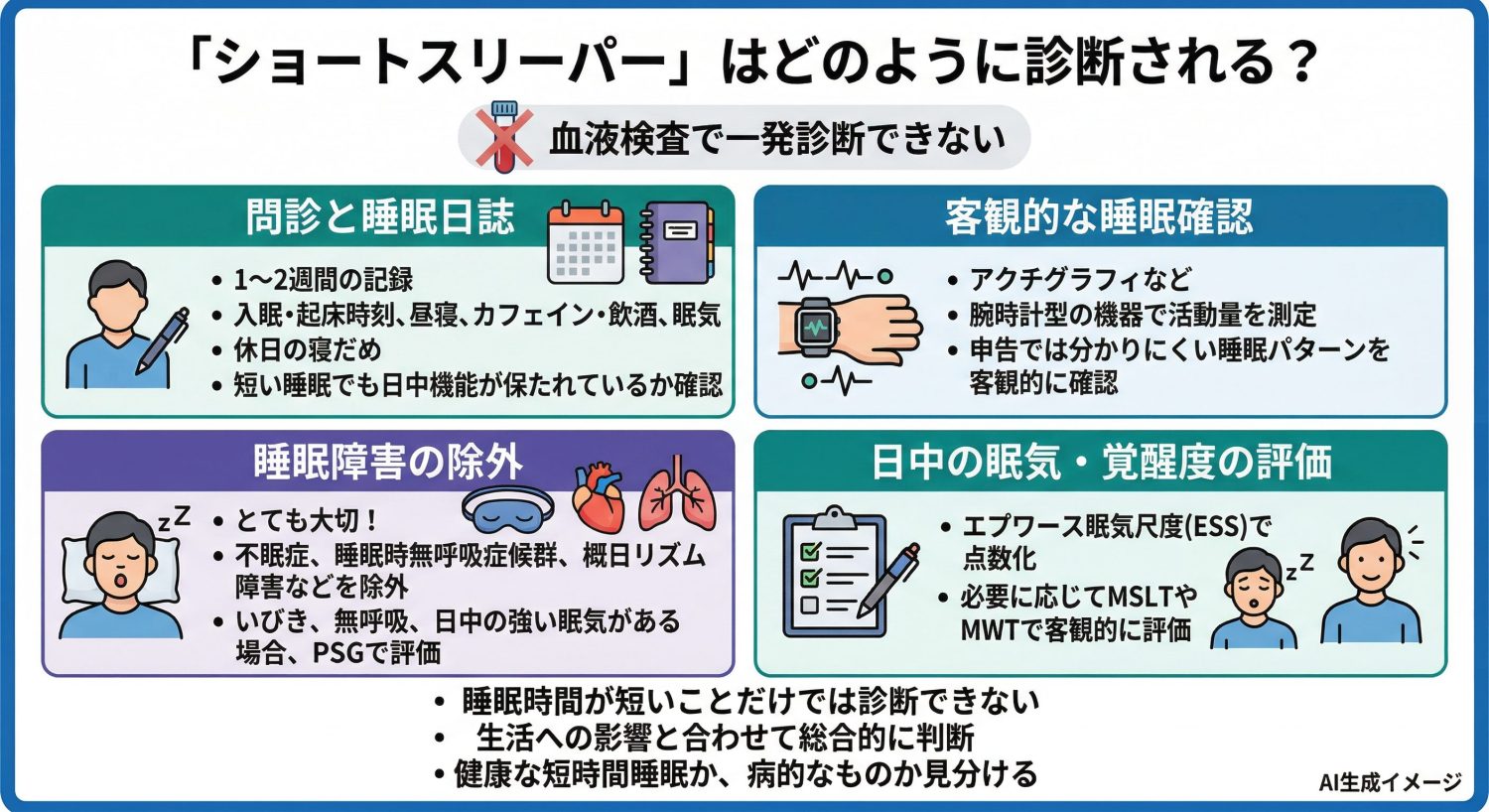 どのような基準でショートスリーパーと診断される?