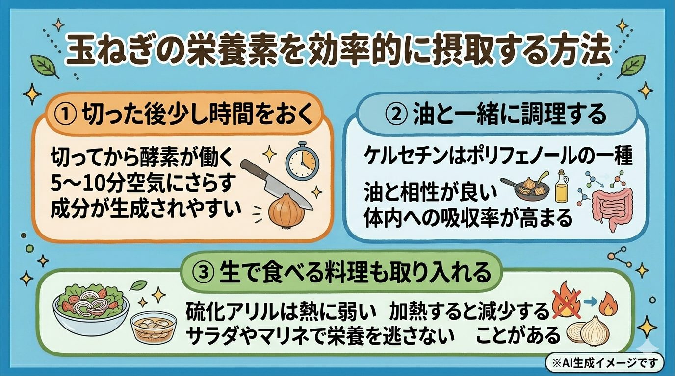 玉ねぎの栄養素を効率的に摂取する方法