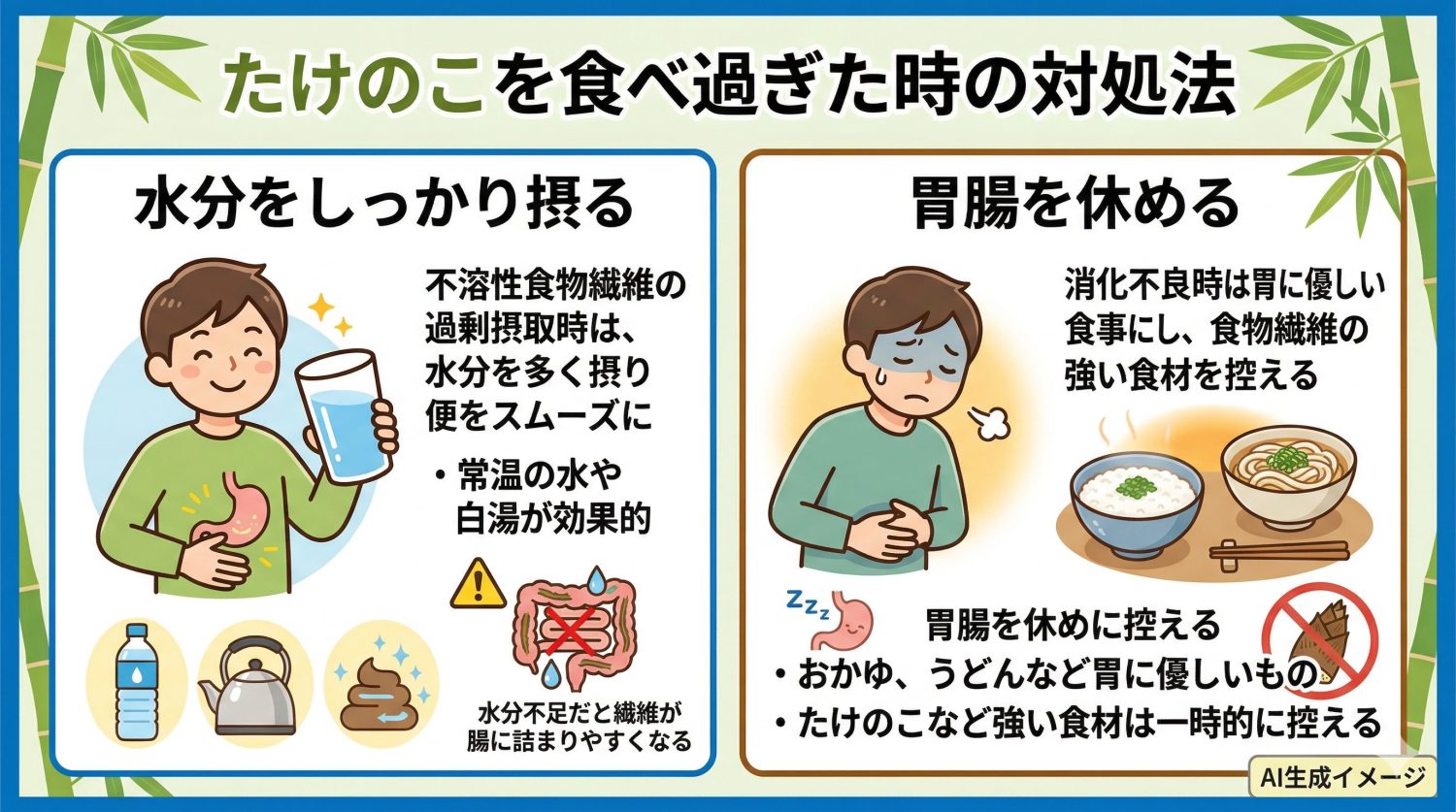 たけのこを食べ過ぎた時の対処法