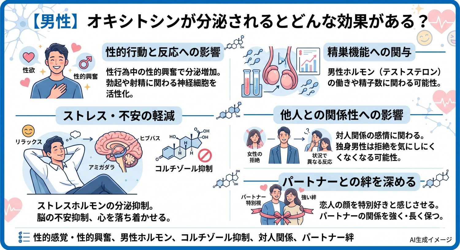 【男性】オキシトシンが分泌されるとどんな効果がある？
