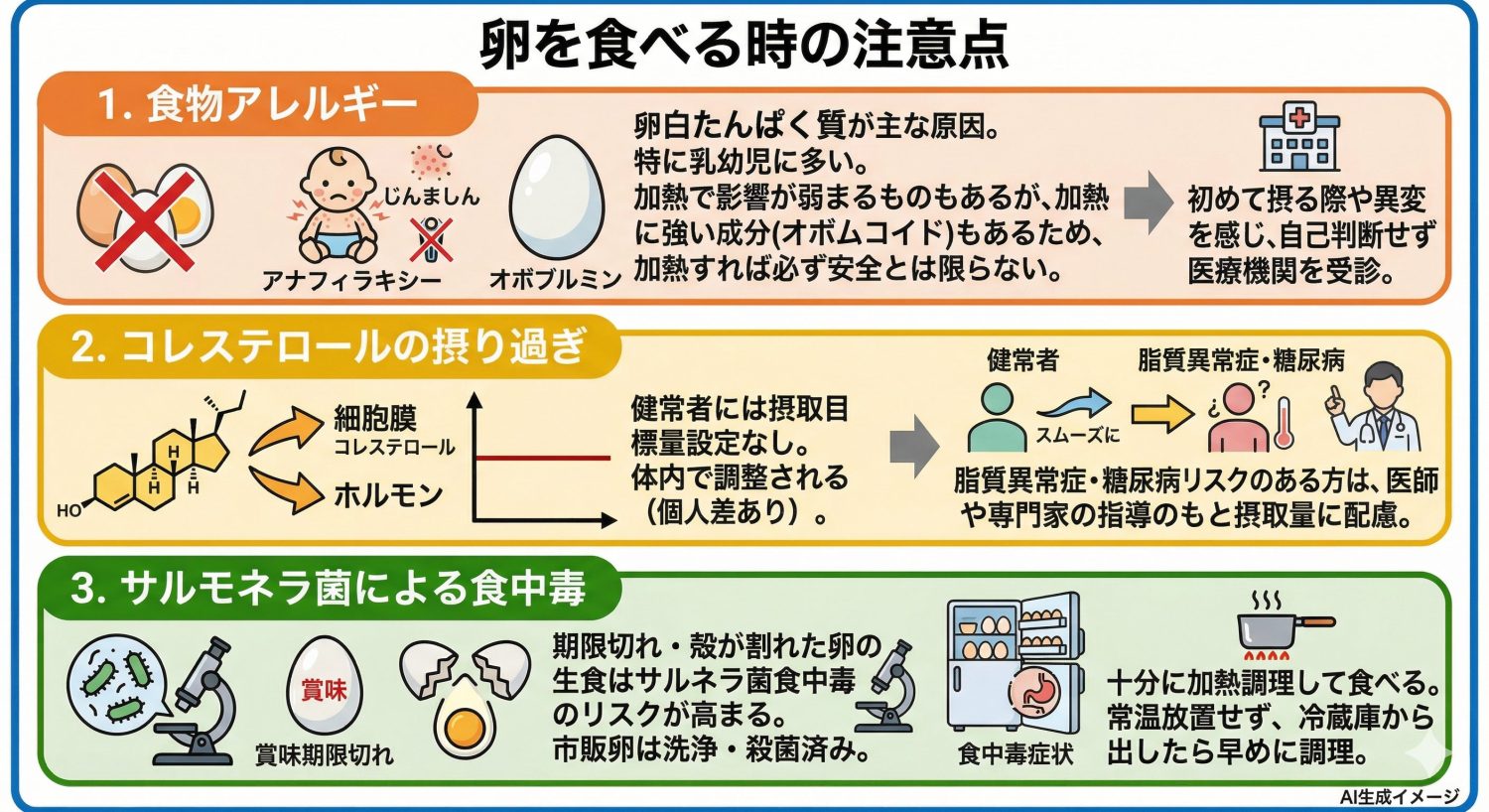 卵を食べる時の注意点
