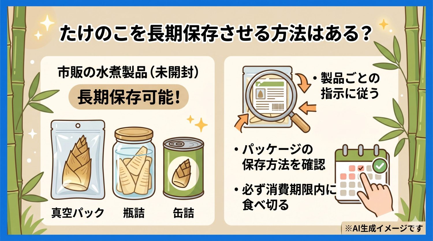 たけのこを長期保存させる方法はある？