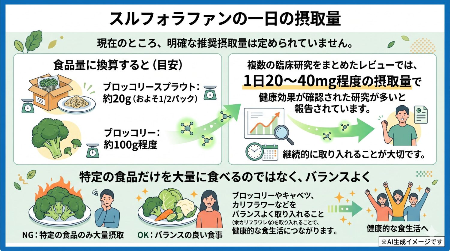 スルフォラファンの一日の摂取量