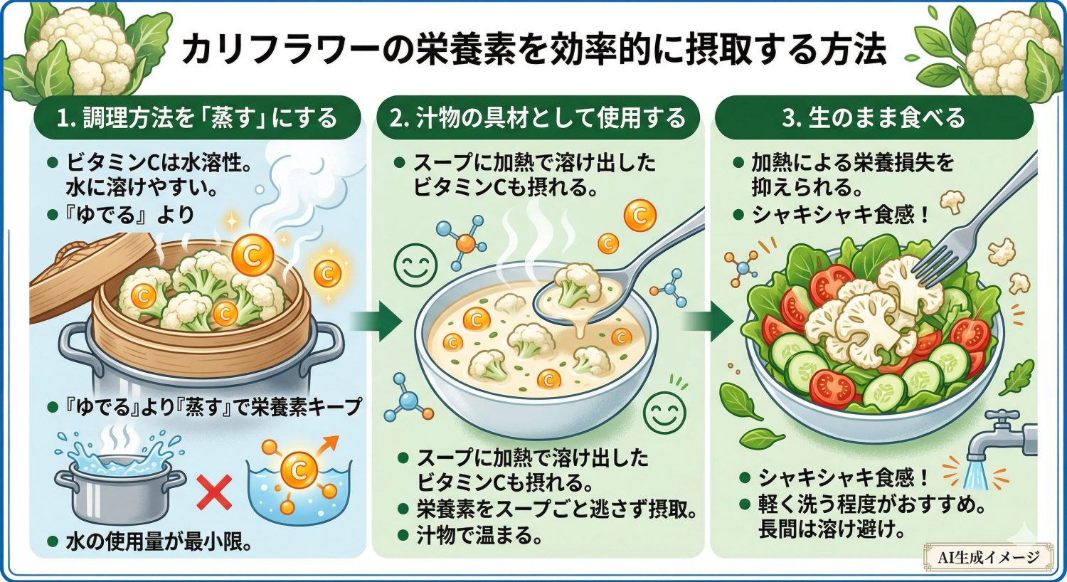 カリフラワーの効率的な摂取方法
