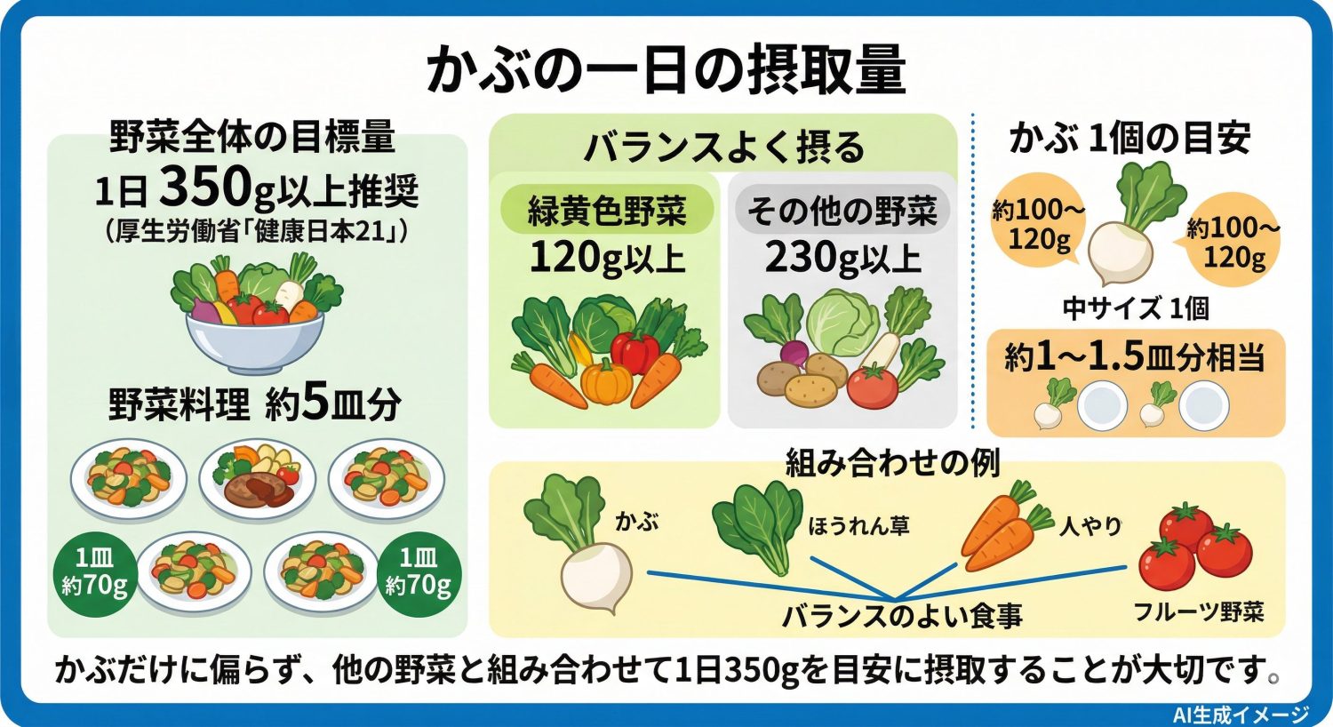 かぶの一日の摂取量目安