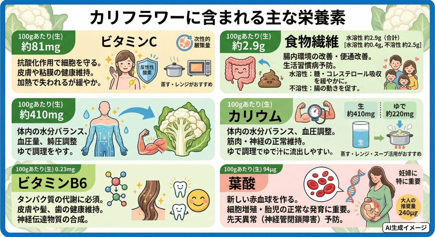 カリフラワーに含まれる栄養素