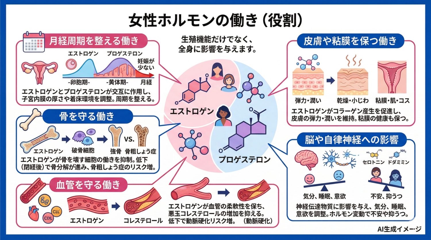 女性ホルモンの働き（役割）
