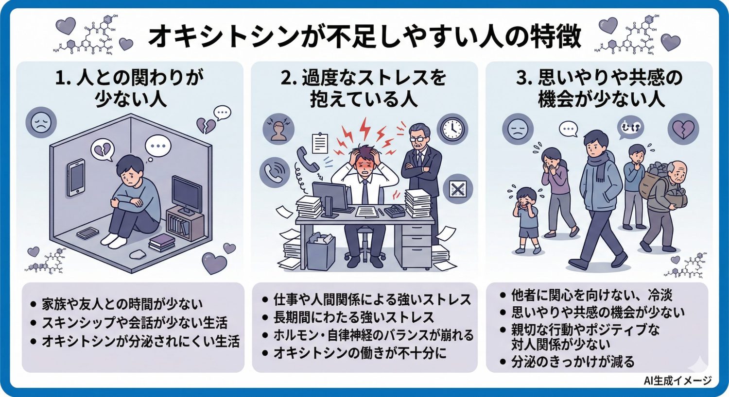 オキシトシンが不足しやすい人の特徴