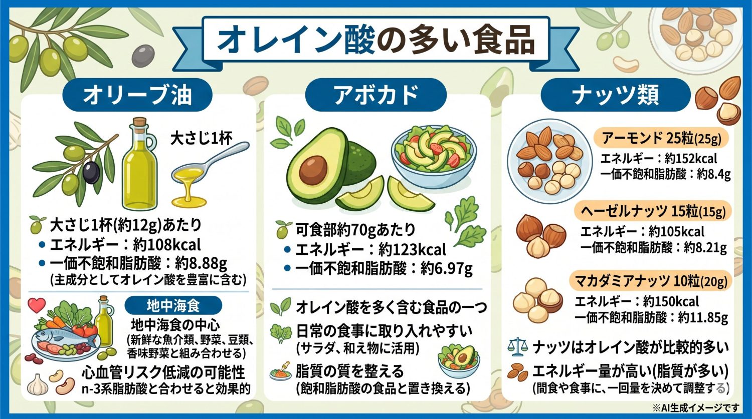オレイン酸の多い食品