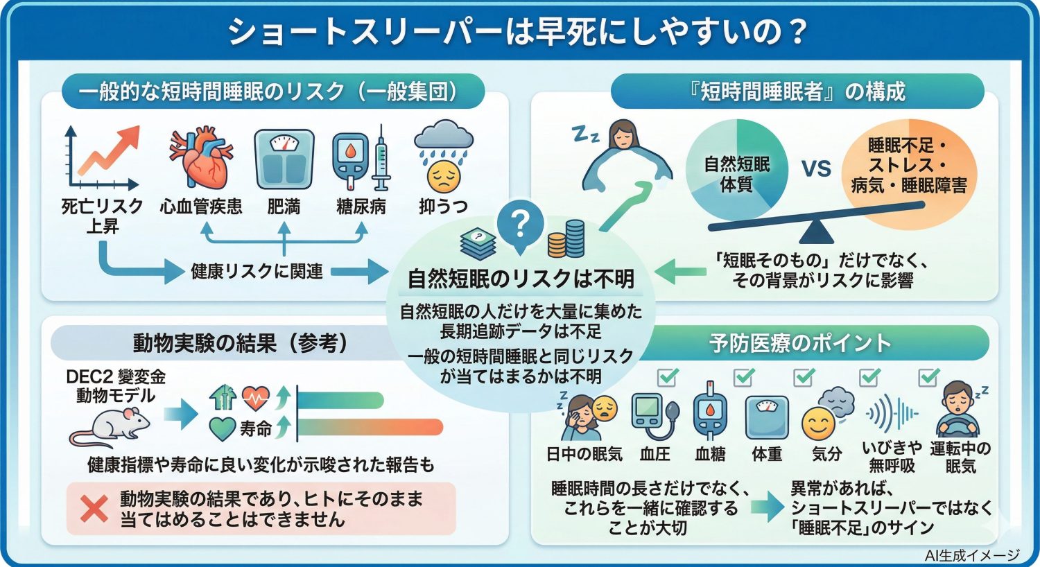 ショートスリーパーは早死にしやすいの?