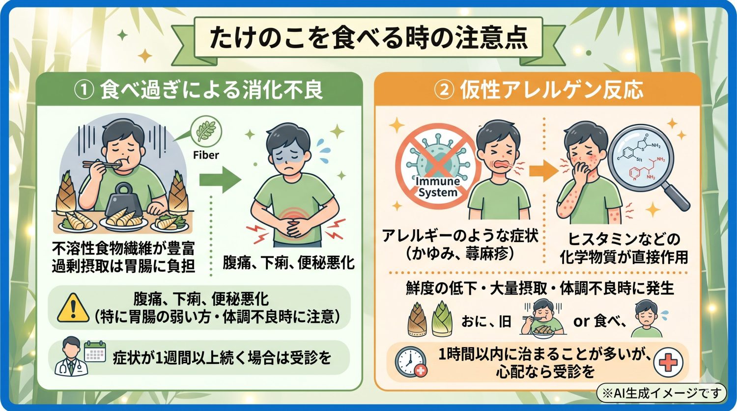 たけのこを食べる時の注意点
